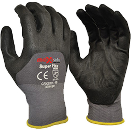 Maxisafe Synthetic Coat Gloves Supaflex 3/4 Coated Glove (Green Hem),  Medium Pair