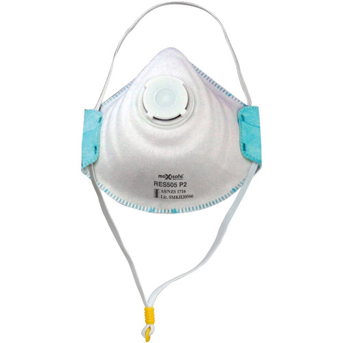 MaxiSafe Disposable Respirator Disposable P2 Respirator W/ Active Carbon Filter Valve, Pk10
