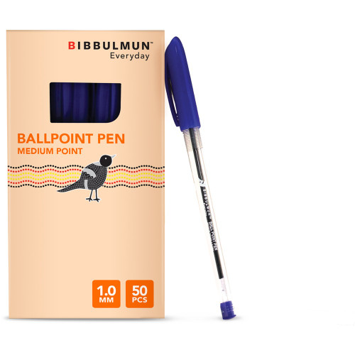 BIBBULMUN BALLPOINT PEN MEDIUM Blue Pack of 50