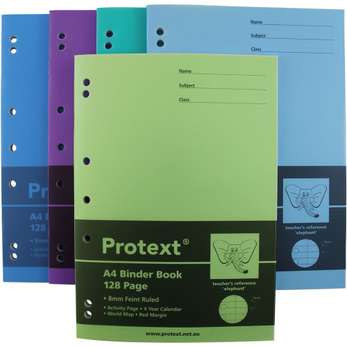 PROTEXT BINDER BOOK A4 8mm Ruled 128pgs - Elephant