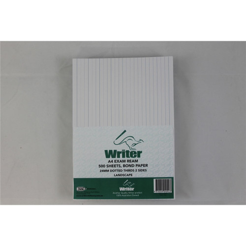 WRITER A4 EXAM PAPER 24mm Dotted Thirds Landscape, Rm500