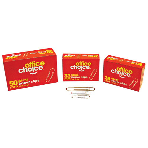 OFFICE CHOICE PAPER CLIPS Small 28mm 123042OC ** While Stocks Last **