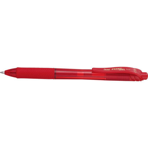 Pentel BL107 Energel X Liquid Gel Pen Retractable Fine 0.7mm Red, Each