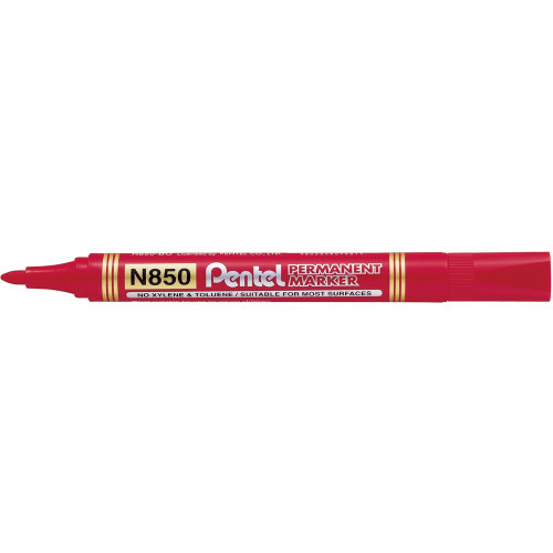 PENTEL PERMANENT MARKER N850 Red 5.0mm bullet point