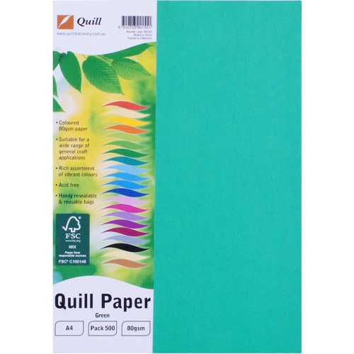 QUILL XL MULTIOFFICE PAPER A4 80gsm Green