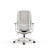 ACAMA Stylish High Back Office Chair With Synchro Mechanism and Arms in Oatmeal Colour and White Frame, Each