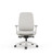 ACAMA Stylish High Back Office Chair With Synchro Mechanism and Arms in Oatmeal Colour and White Frame, Each