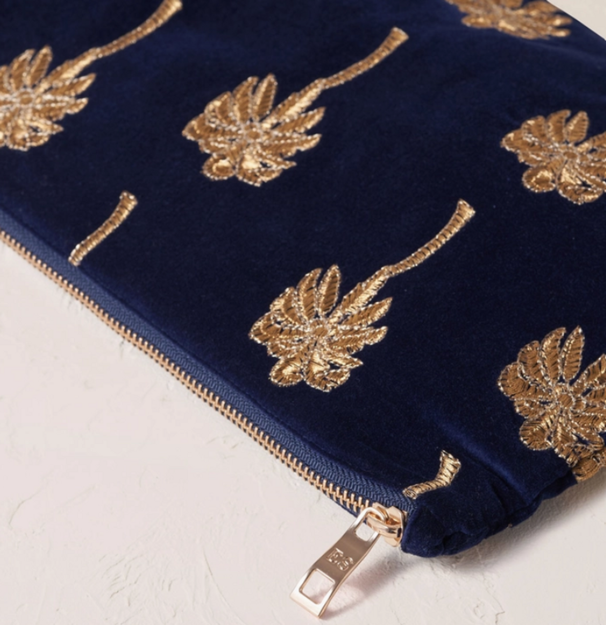 Gold Palm Everyday Pouch - Elizabeth Scarlett Ltd - Coastal