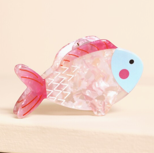 Pink Resin  Fish Hair Clip - Lisa Angel