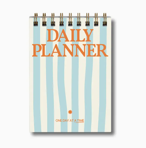 Wirebound Pocket A6 Daily Planner Pad - Blue Stripes - Yop & Tom
