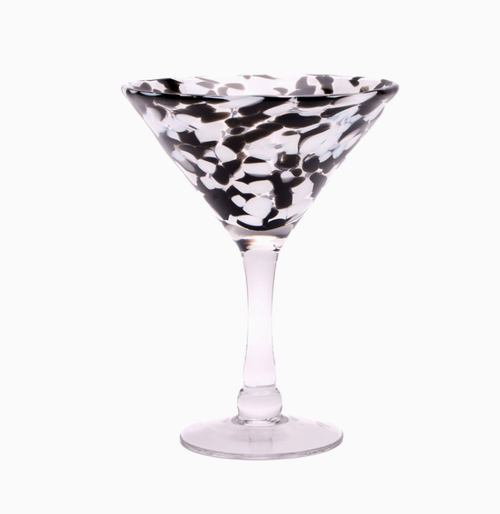 Large Martini Glass: Dalmatian Print - The Glass House