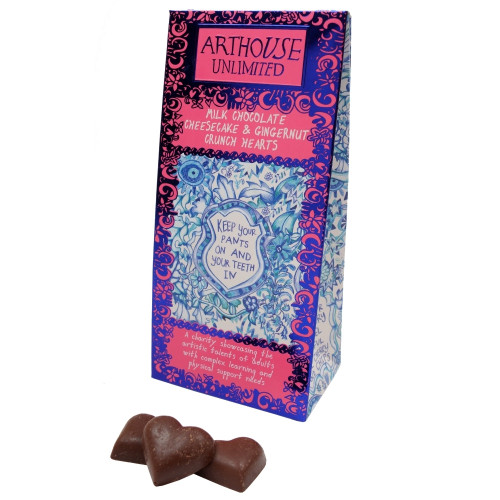 Words of Wisdom, Milk Chocolate Cheesecake and Gingernut Crunch Chocolate Hearts - ARTHOUSE Unlimited