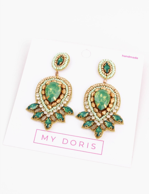 Mint Green Art Deco Earring - My Doris