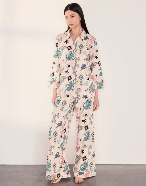 Bohemian Leopard Print Long Pyjama Set - Chelsea Peers