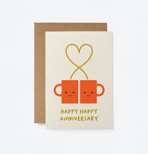 Graphic Factory Greeting Cards - Happy happy anniversary