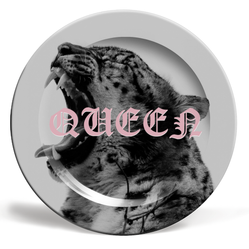 ART WOW 10"  PLATE - " QUEEN LEOPARD PRINT | TYPOGRAPHIC BY OHMC! "