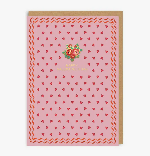 Happy Valentine's Day - Flower Pin Card - Ohh Deer UK