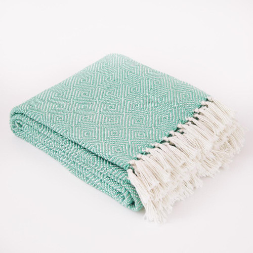 Weaver Green - Diamond Blanket - Aqua
