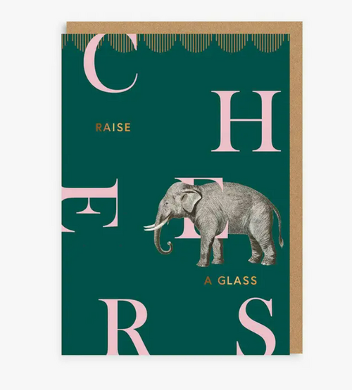 Cheers Elephant Greeting Card - Ohh Deer UK