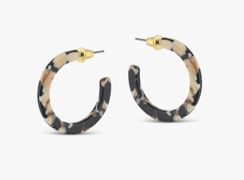 Emily Tiny Hoop Resin Earrings - Big Metal London