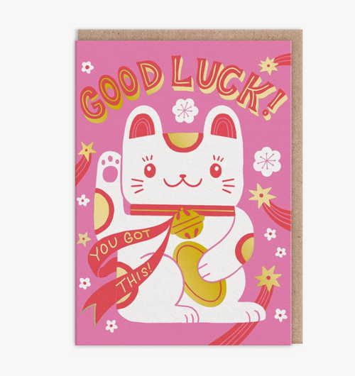 Lucky Cat Good Luck Card - Ohh Deer UK