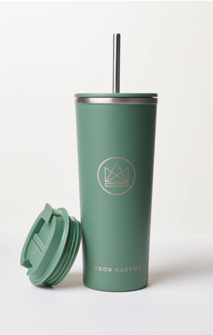 Neon Kactus Insulated Coffee Cups 24oz - Happy Camper