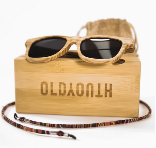 Old Youth - Zebra Wood Sunglasses - Real Wood & Polarised + Case