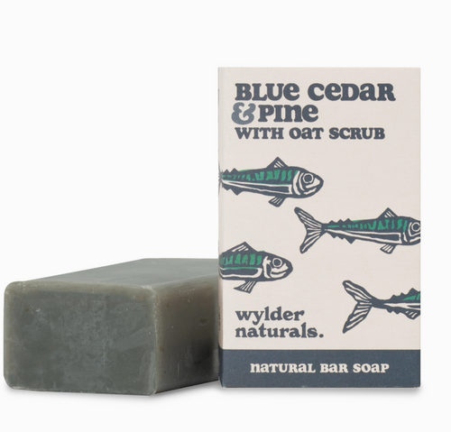 Blue Cedar & Pine with Oat Scrub Natural Bar Soap  -Wylder Naturals