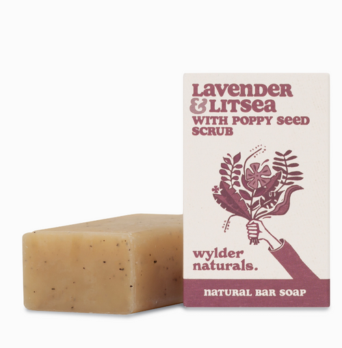 Lavender & Litsea with Poppy Seed Scrub Natural Bar Soap - Wylder Naturals