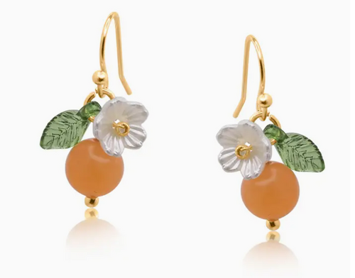 Marina Tangerine Fruits Drop Earrings - Big Metal London