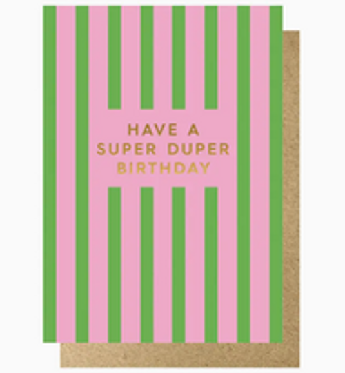 Have A Super Duper Birthday Stripes - Lucky Ink Have A Super Duper Birthday Stripes - Lucky Ink