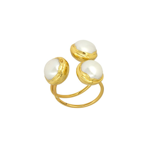 Ashiana London - Sonia Ring White Pearl