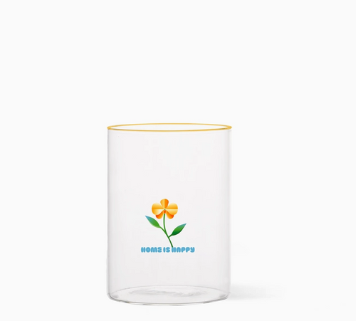 The Gift Label Drinking Glass - Home Is Happy Drinking Glass