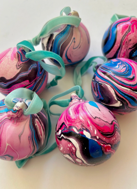 Purple snowflakes - Christmas Bauble -The Colour Emporium