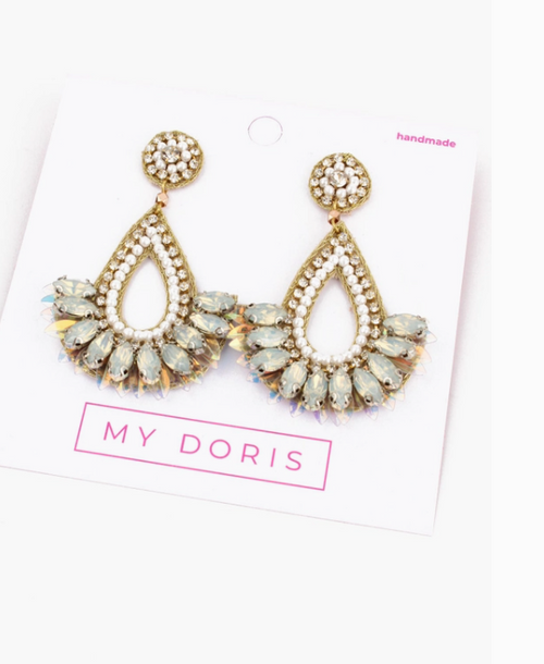 Pearl White Teardrop Earring - My Doris