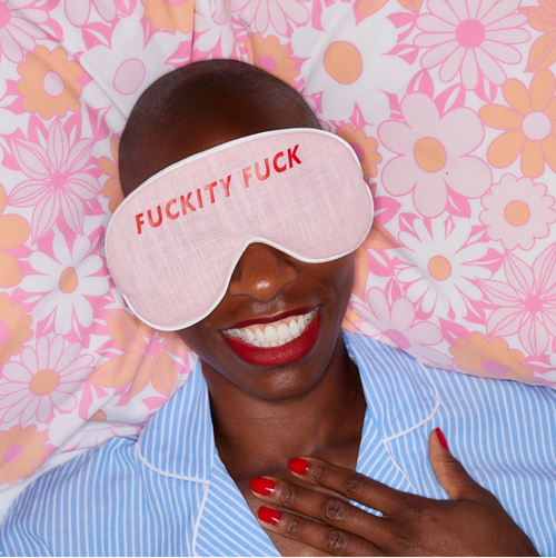 Slogan " Fuckity Fuck " Linen Eyemasks - Catherine Colebrook