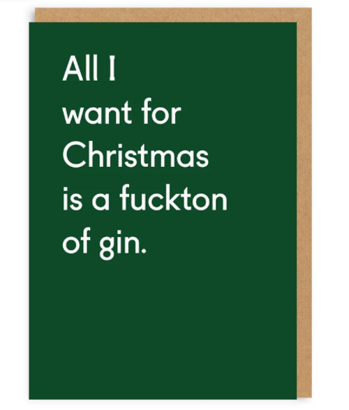 F*ckton Of Gin Christmas Card - Ohh Deer