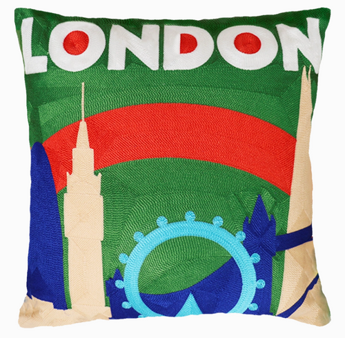 London Needlepoint Cushion - The Pillow Drop