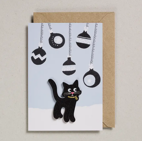 Felt Christmas - Cat with Baubles - Petra Boase Ltd