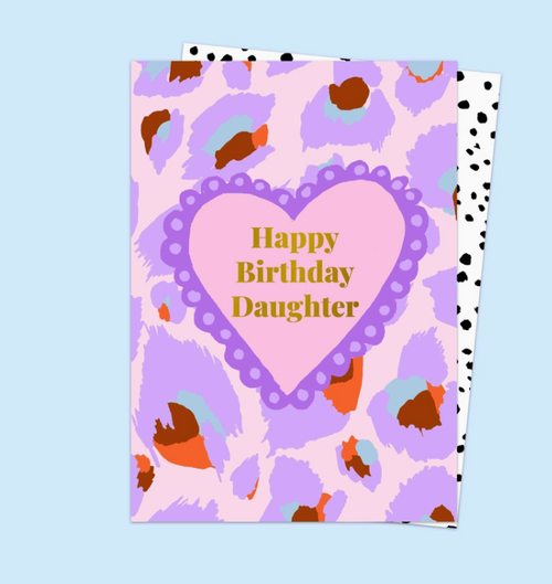 Leopard Heart Daughter Birthday Card - Eleanor Bowmer