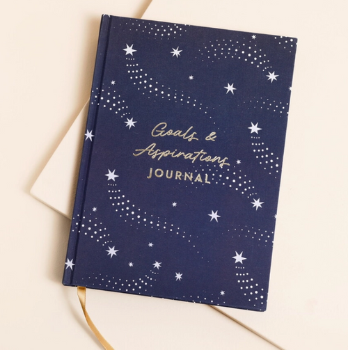 Navy Celestial Goals and Aspirations Notebook - Lisa Angel