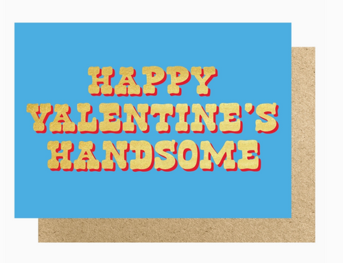 Happy Valentine's Handsome Blue Card - Lucky Ink