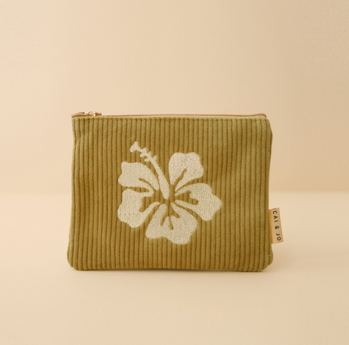 Corduroy Pouch in Olive - Cai & Jo
