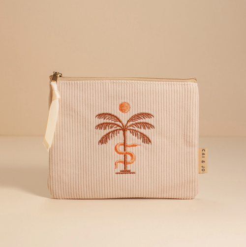 Corduroy Pouch in Stone - Cai & Jo