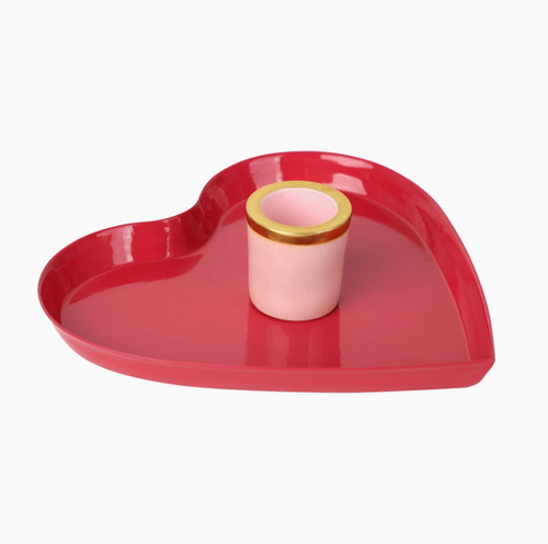 Enamel Heart Shaped Candle Holder - Talking Tables