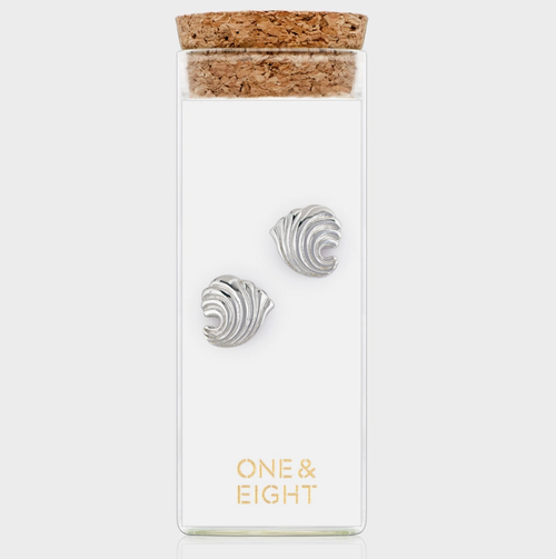 Silver Ripple Studs - One & Eight