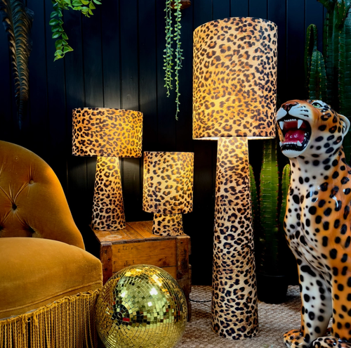 Handmade Portable Lamps in Luxe Leopard Print Velvet - LOVE FRANKIE