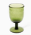Stemmed Hand Blown Bubble Glass - Olive Green