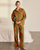Organic Cotton Poplin Solar Phoenix Print Long Pyjama Set - Khaki - Chelsea Peers