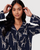 Navy Giraffe Print Organic Cotton Long Pyjama Set - Chelsea Peers